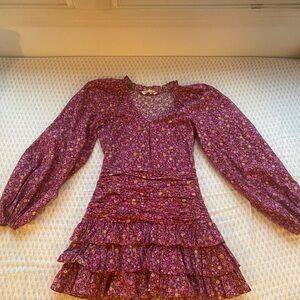 Loveshackfancy dark pink dress